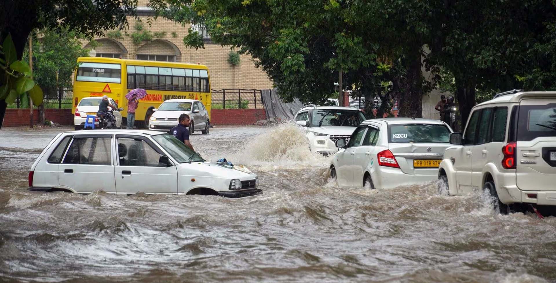 Chandigarh Flooding After Heavy Rain – August 19, 2025